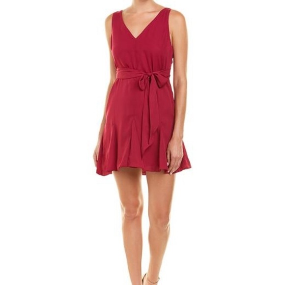 NWT Parker Belted Sleeveless Beetroot Dress Medium - Picture 1 of 11